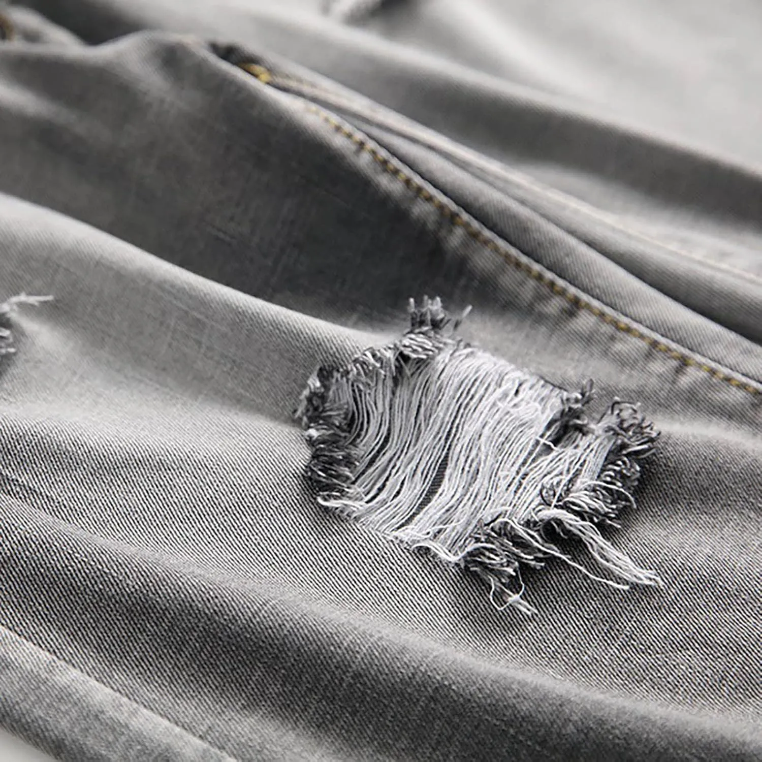 Mens Jean Shorts Summer Relaxed-Fit Ripped Bermuda Shorts Fashion Distressed Denim Shorts Casual Summer Work Shorts
