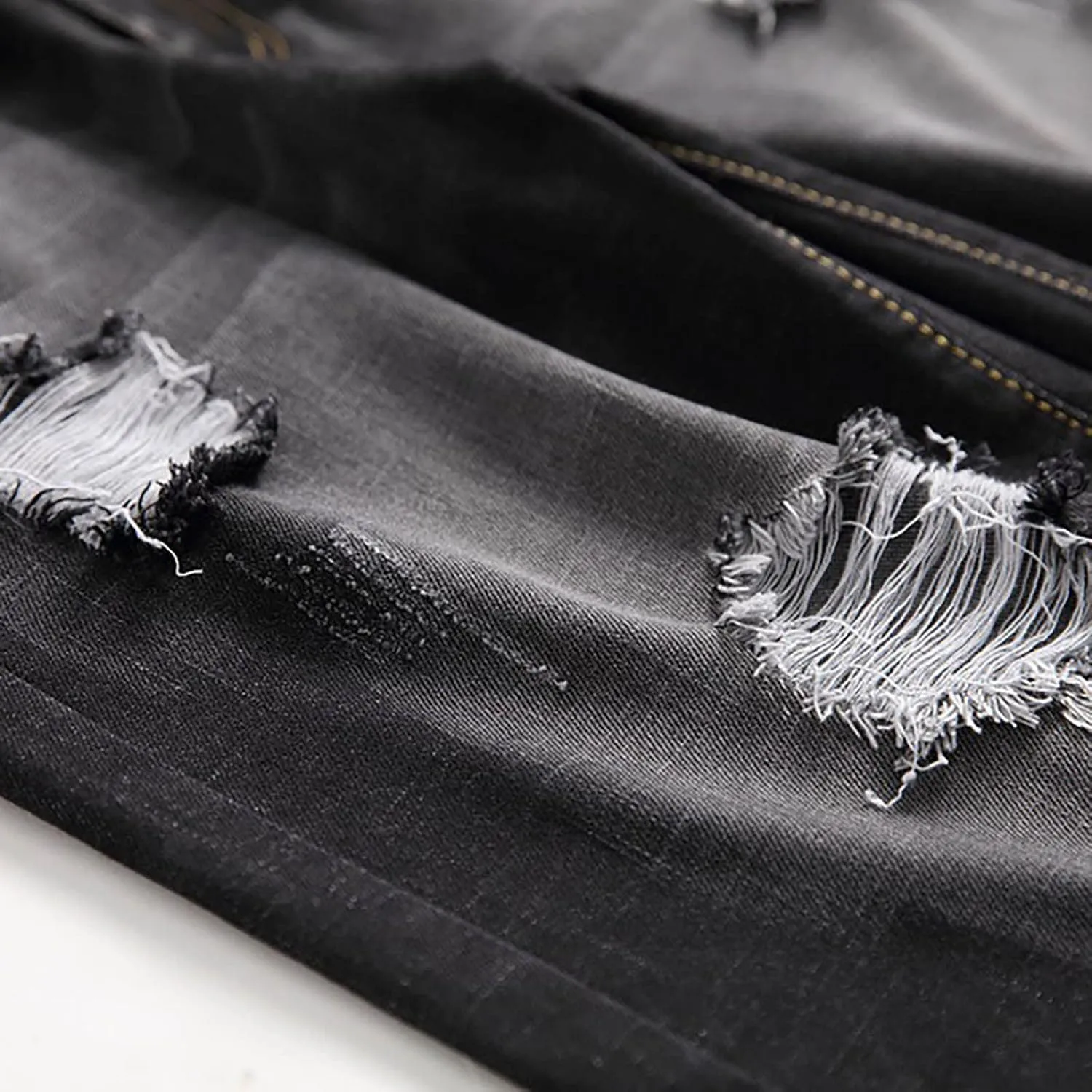 Mens Jean Shorts Summer Relaxed-Fit Ripped Bermuda Shorts Fashion Distressed Denim Shorts Casual Summer Work Shorts