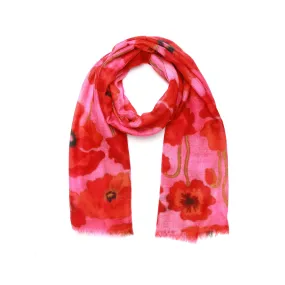 Modal Silk Scarf: Poppies