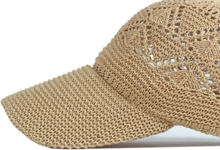 Molodo Knit Mesh Baseball Cap for Women Summer Mesh Trucker Hat Adjustable Sun Hat Corchet Dad Hat Outdoor