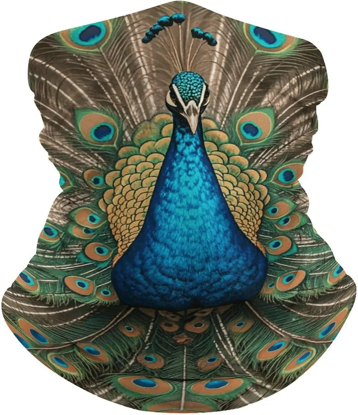 Neck Gaiter for Men Women Peacock Feather Balaclava Windproof Face Mask Breathable Bandana Sun Protection Face Cover Scarf Headband for Skiing Hiking Cycling