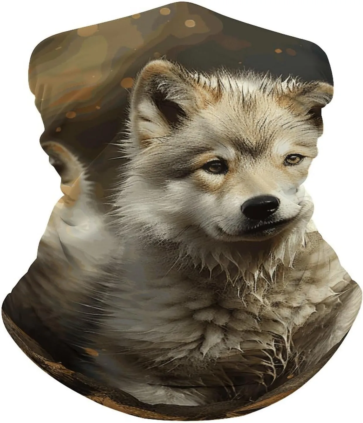 Neck Gaiter for Women Men Cute Wolf Bandana Balaclava Face Mask Elastic Face Scarf Windproof Head Wrap Cooling Breathable Face Cover for Cycling Sports Outdoor