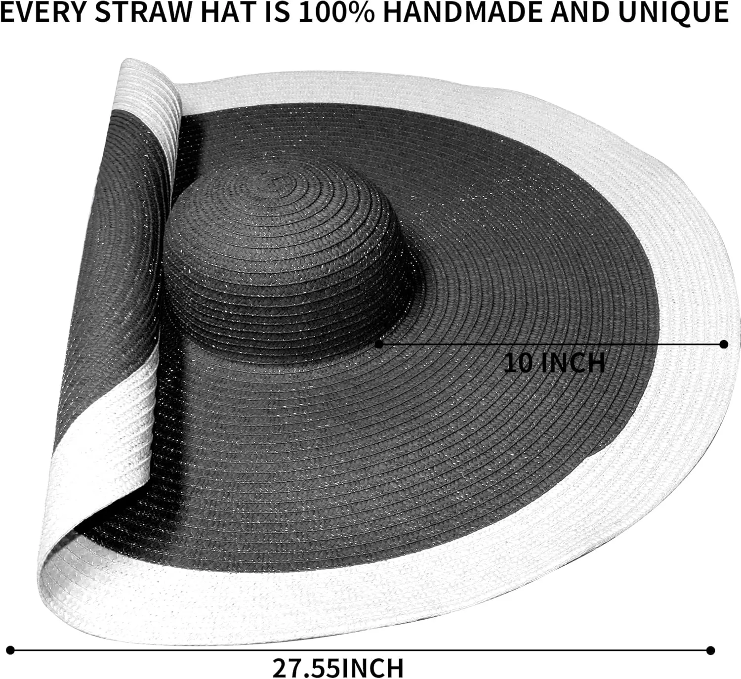 Oversized Beach Straw Hats for Women Extra Large Wide Brim Beach Hat Foldable Roll up Floppy Sun Hat Summer UV Protection