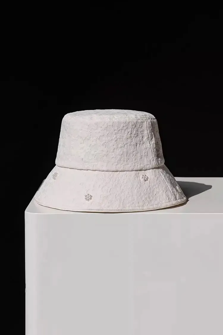 Pearl Embellished Jacquard Bucket Hat