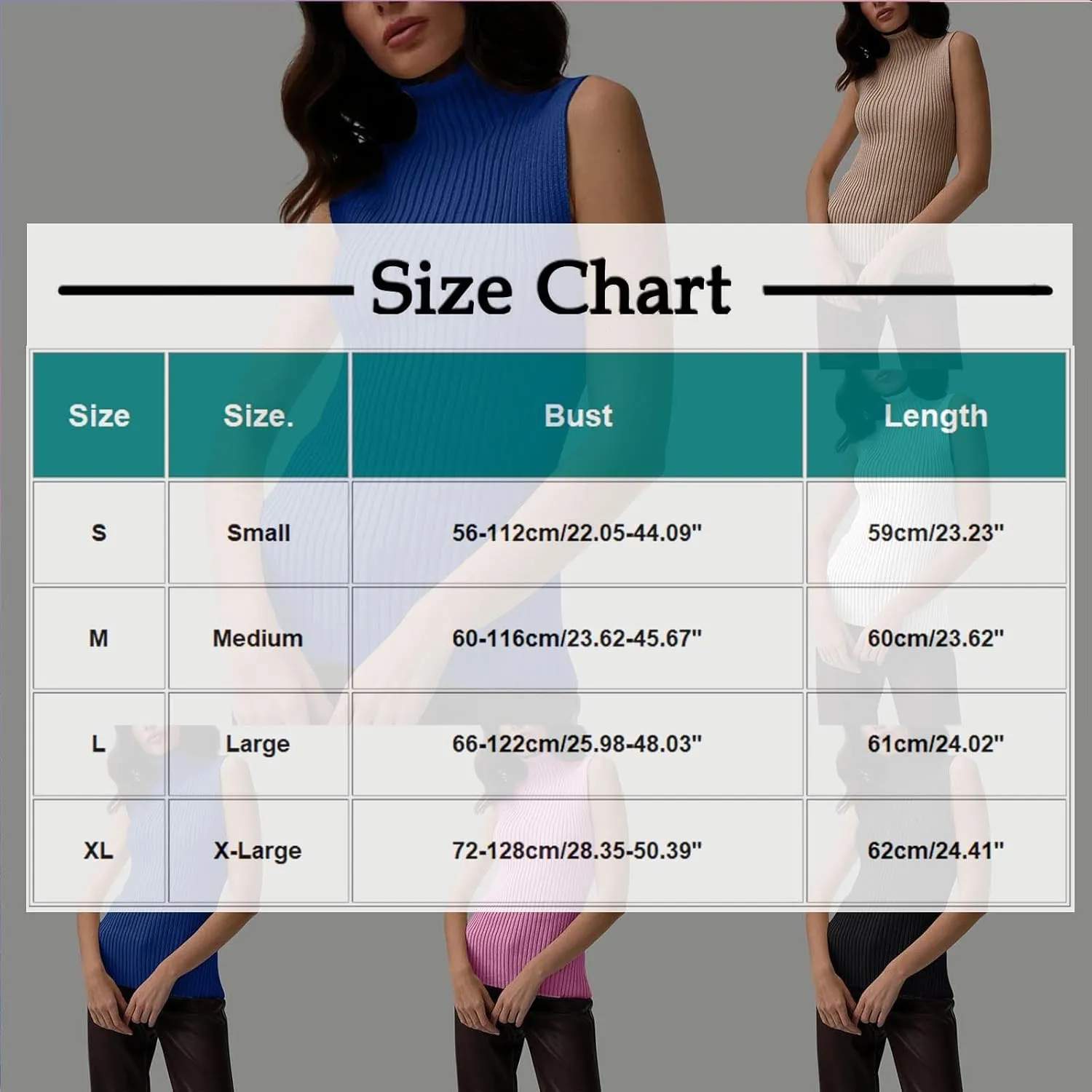 Ribbed Knit Tank Top for Women Turtleneck Sleeveless Sweater Blouse Solid Color Tunic Summer Trendy Shirt