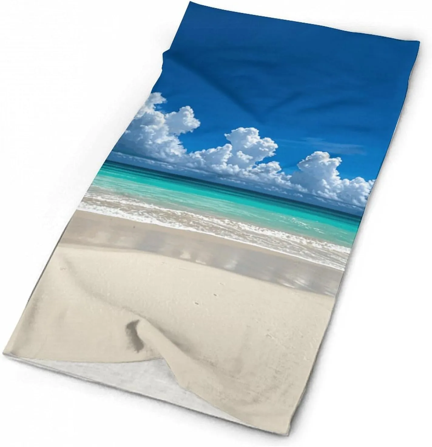 Scarf for Men Women Tropical White Sand Beach Neck Gaiter Breathable Bandana Warmer Balaclava Windproof Face Mask Sun Protection Headwear Head Wrap for Skiing Hiking Cycling