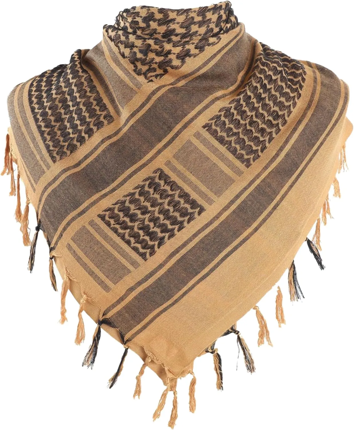 Shemagh Scarf Men/Women 43x43 Inch Cotton Palestinian Scarf Checkered Print Desert Scarf Breathable Motorcycle Hiking Head Scarf for Men
