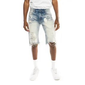 Slim Basic Jean Shorts - Cardiff Blue