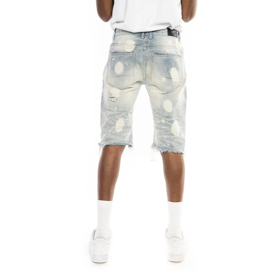 Slim Basic Jean Shorts - Cardiff Blue