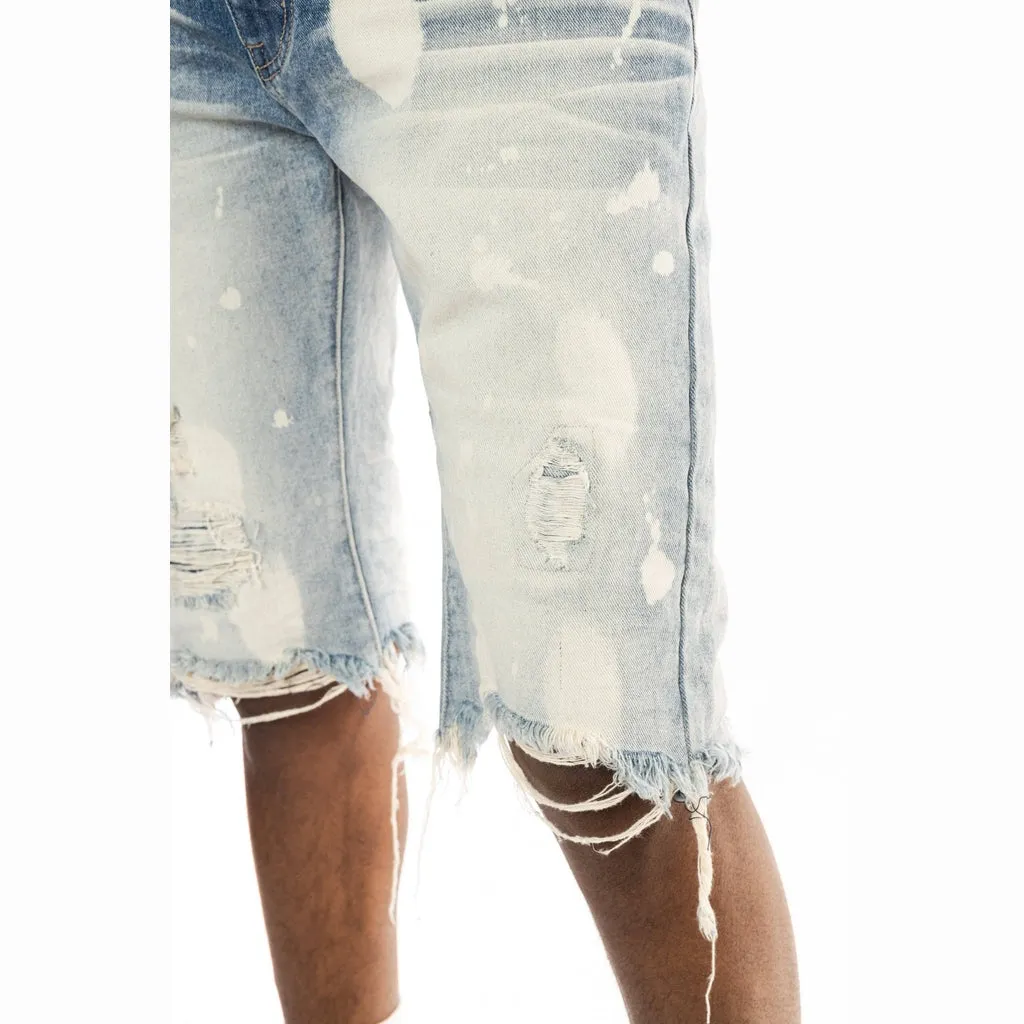 Slim Basic Jean Shorts - Cardiff Blue