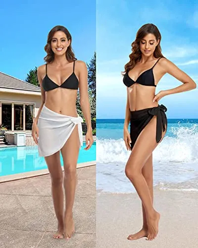 Soft Silky Chiffon Coverup Sarong Cover Ups For Women-White
