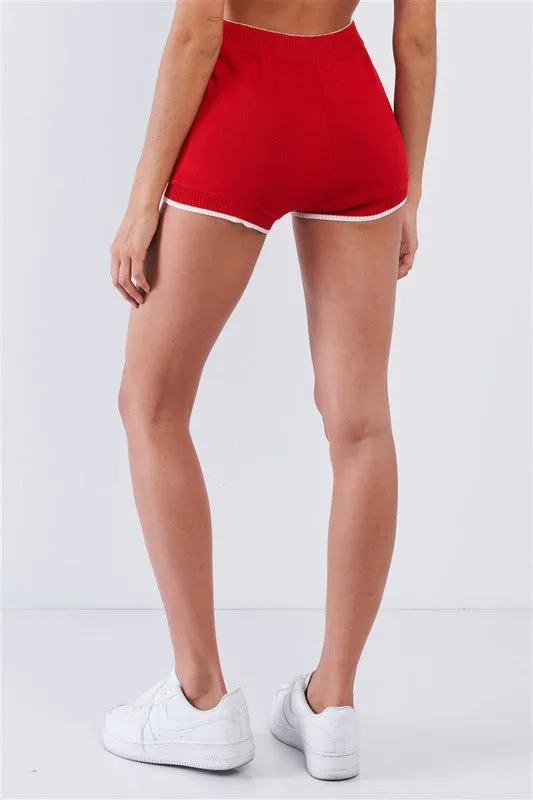 Striped Crop High Waisted Short
