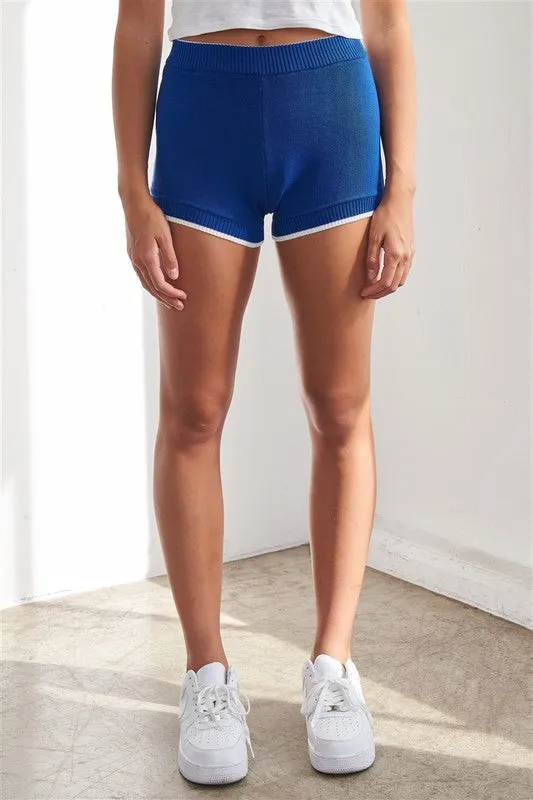 Striped Crop High Waisted Short