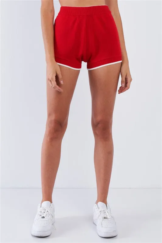 Striped Crop High Waisted Short