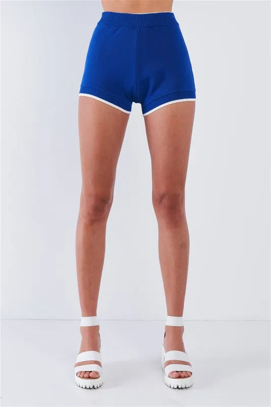 Striped Crop High Waisted Short