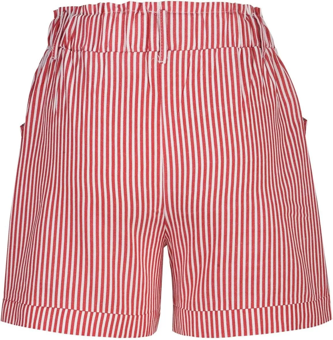 Striped Shorts for Women Inch Inseam Cotton Linen Stretchy Lounge Shorts Comfy Lounge Baggy Shorts with Pockets