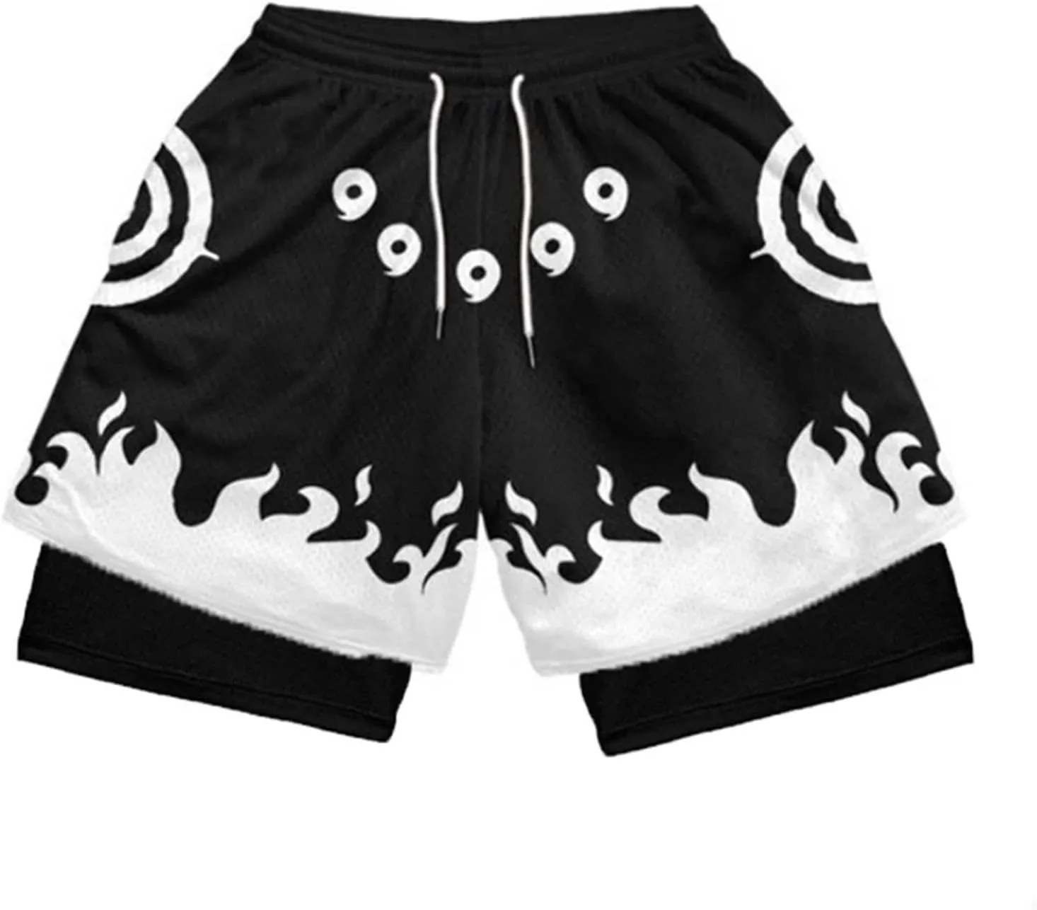 Stylish Men Running Gym Sport Quick Dry Shorts with Liner Summer Casual Print Beach Shorts Men's Swim Trunks