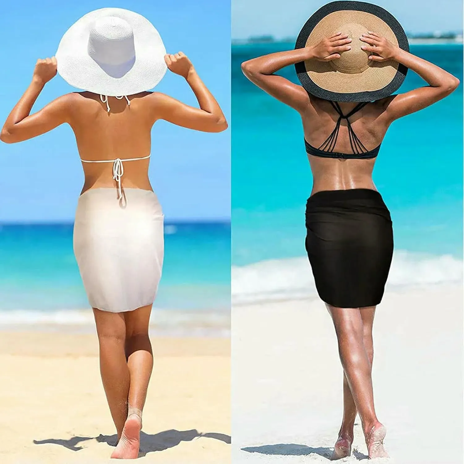 Summer Long Swimsuit Cover Ups Sarong For Women Quick-Dry Beach Bikini Wrap Skirt