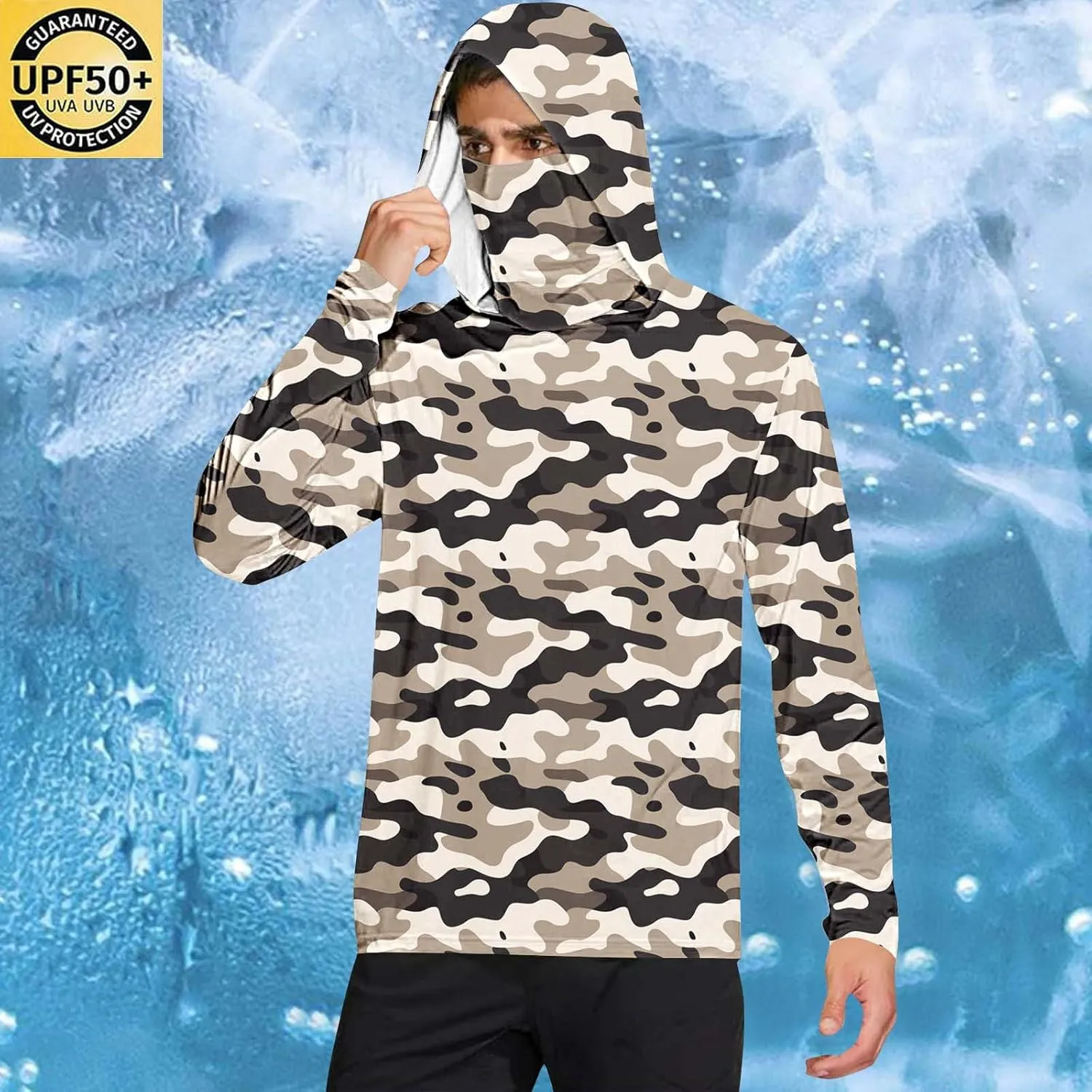 Sun Protection Shirts For Men 2025 UV UPF 50  Long Sleeve Rash Guard Running Lightweight Performance With Face Mask