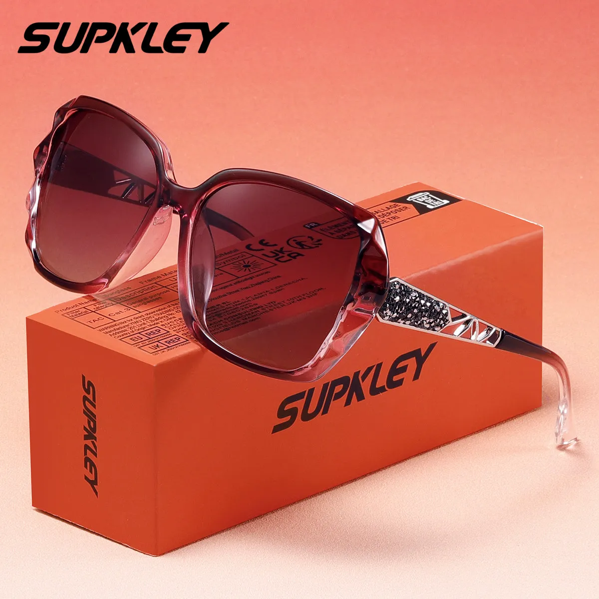 SUPKLEY Elegant Luxury Women'S, Butterfly Frame UV400 Protection 2518