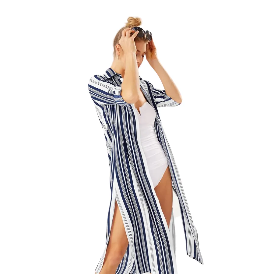 Tommy Bahama Midi Duster SS500005 - Breaker Bay Stripe Mare Navy