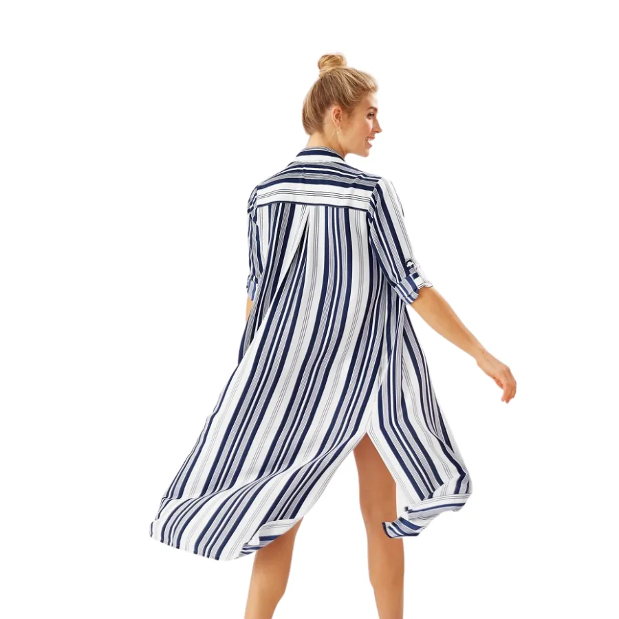 Tommy Bahama Midi Duster SS500005 - Breaker Bay Stripe Mare Navy