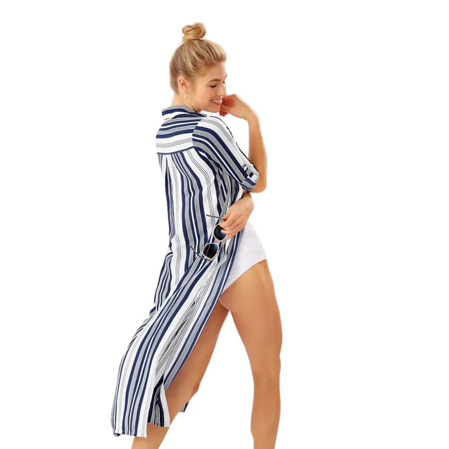 Tommy Bahama Midi Duster SS500005 - Breaker Bay Stripe Mare Navy