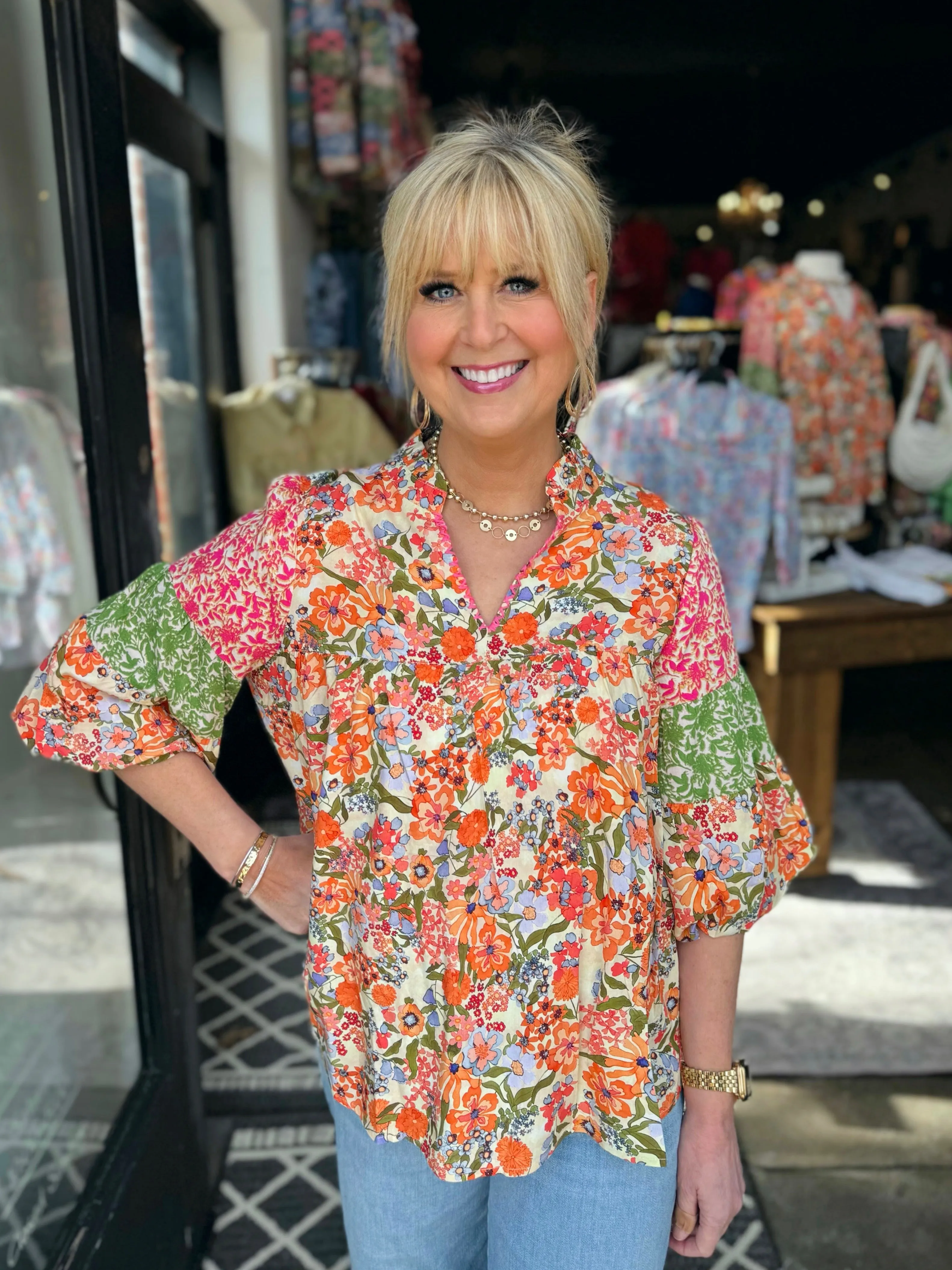 Tru Luxe Multi Tiered Sleeve Top