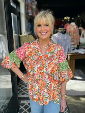 Tru Luxe Multi Tiered Sleeve Top