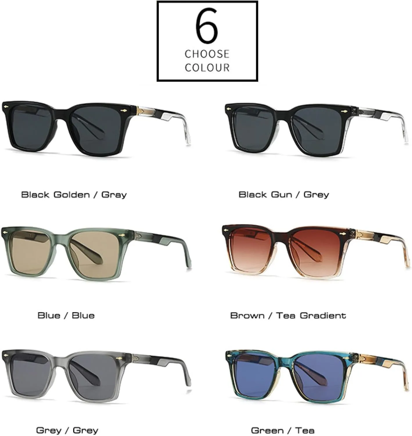 Vintage Women Luxury Sunglasses Fashion Rivets Blue Green Shades Uv400 Men