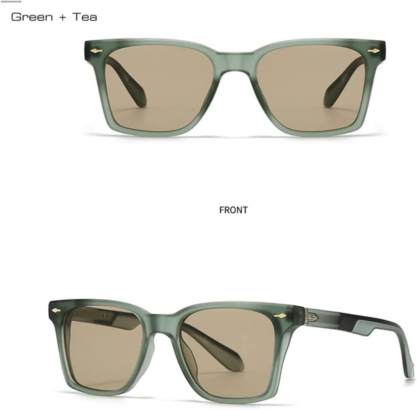 Vintage Women Luxury Sunglasses Fashion Rivets Blue Green Shades Uv400 Men