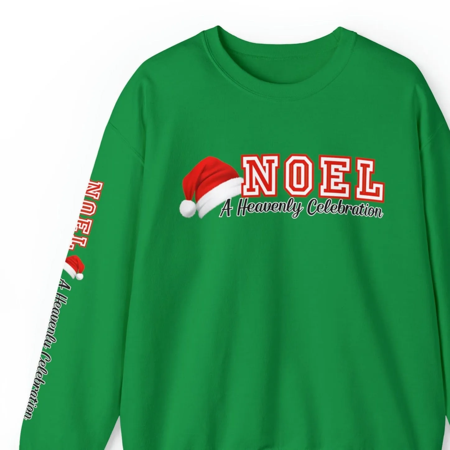 Women's 'Noel, a Heavenly Celebration' Sweatshirt with Santa Hat and Sleeve Detail
