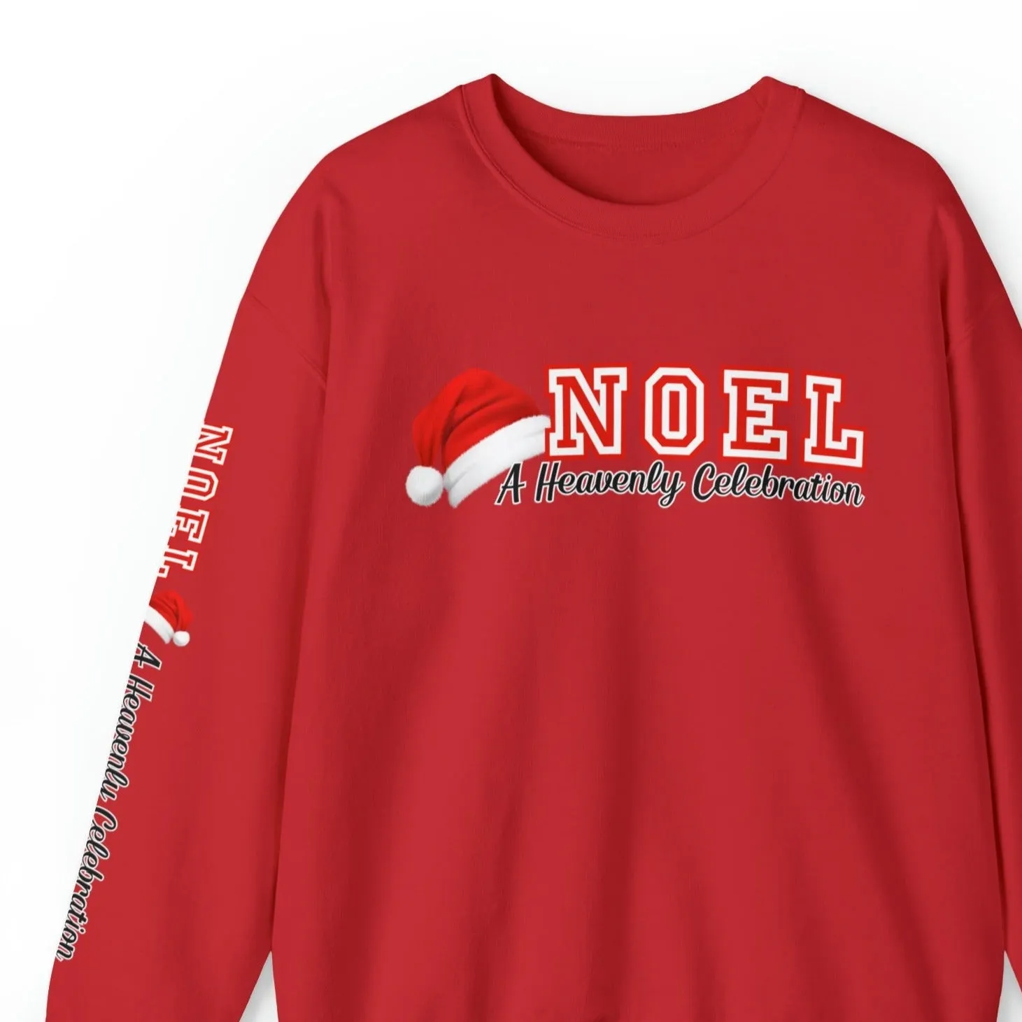Women's 'Noel, a Heavenly Celebration' Sweatshirt with Santa Hat and Sleeve Detail