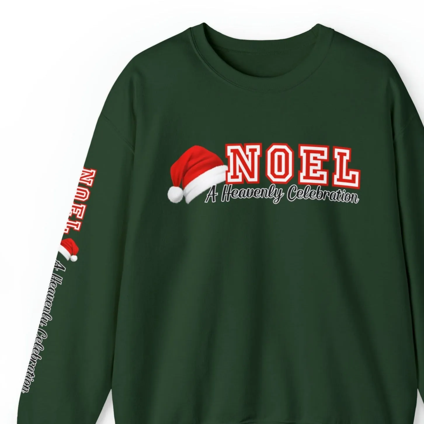 Women's 'Noel, a Heavenly Celebration' Sweatshirt with Santa Hat and Sleeve Detail