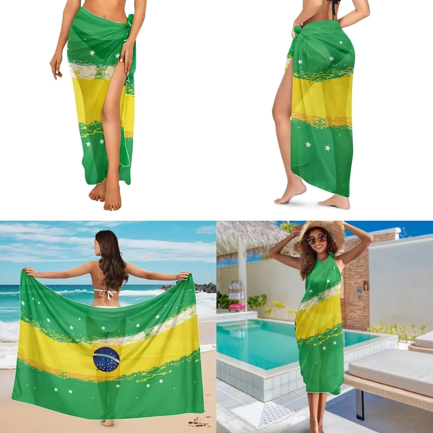 Womens One Piece Swimsuits with Sarong Coverups Ruffled Deep V Neck Bathing Suits with Bikini Cover up Beach Skirt