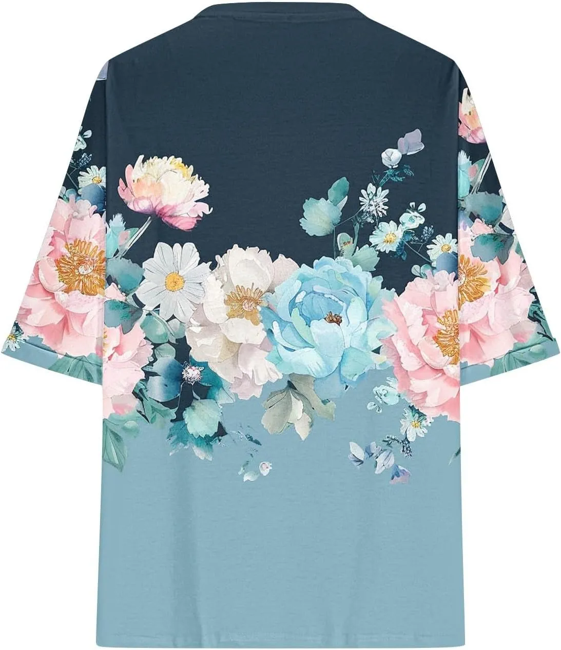 Womens Oversized T Shirts Summer Tops Boho Floral Tees Casual Loose Fit Short Sleeve Tops 2025 Beach Vacation Blouse