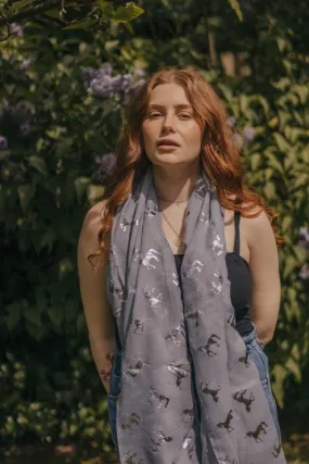 Xander Kostroma - Silver Metallic Unicorn Scarf in Grey for Women - 70 x 180cm - Versatile and Stylish Year-Round Accessory - Perfect for Any Season